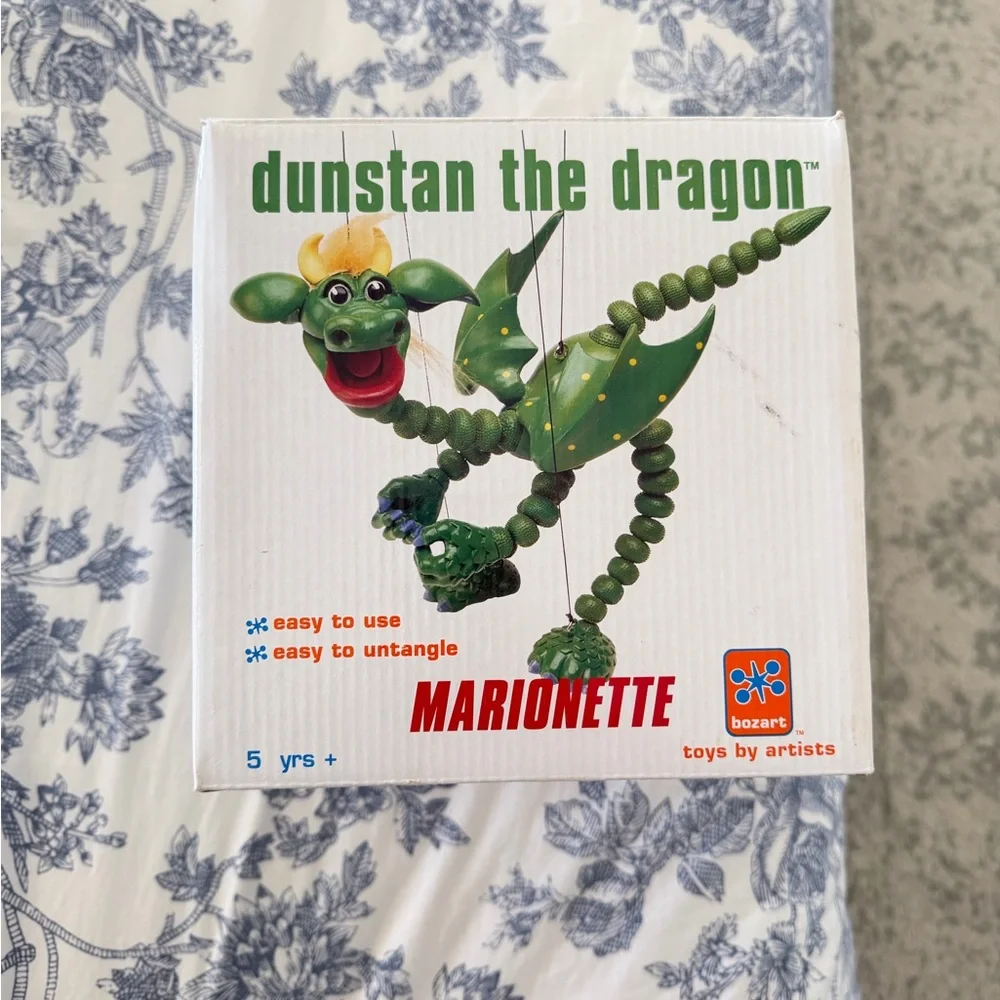 Dunstan the Dragon Marionette Toy - Green